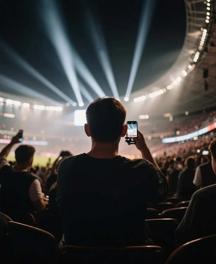 球迷使用移动端查看世界杯内容示意